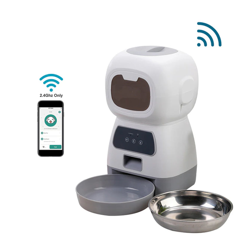 3.5L Automatic Pet Feeder for Cats Wifi Smart Swirl Slow Dog Feeder with Voice Recorder Large Capacity Timing Cat Food Dispenser