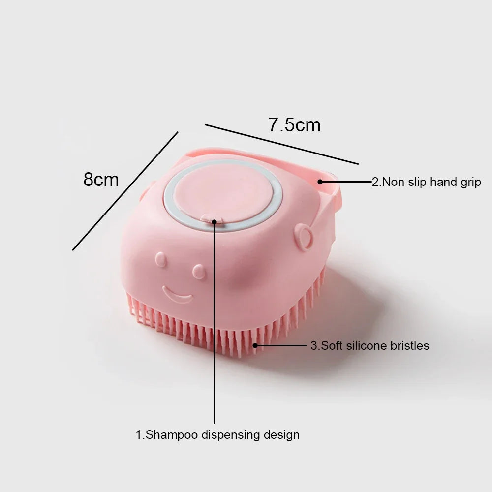 Soft Silicone Dog Brush Pet Shampoo Massager Bath Brush Bathroom Puppycat Washing Massage Dispenser Grooming Shower Brush